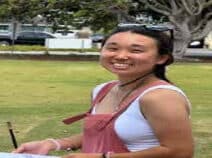 WHM Jr. YBA advisor, Donna Ikeuchi, gives out directions and keeps score for the Cornhole competition